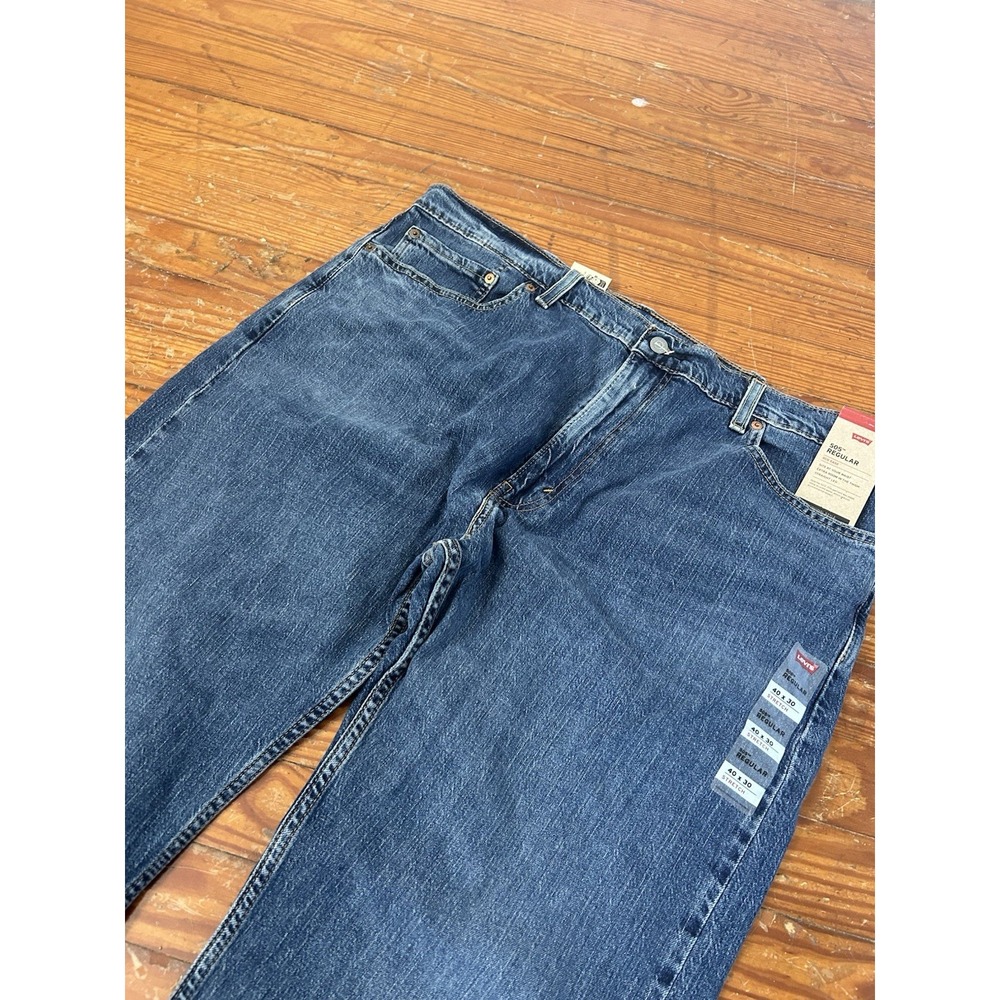 Levi's Mens 505 Regular Fit Blue Jeans Size 40x30 Stretch Western Denim Work NWT